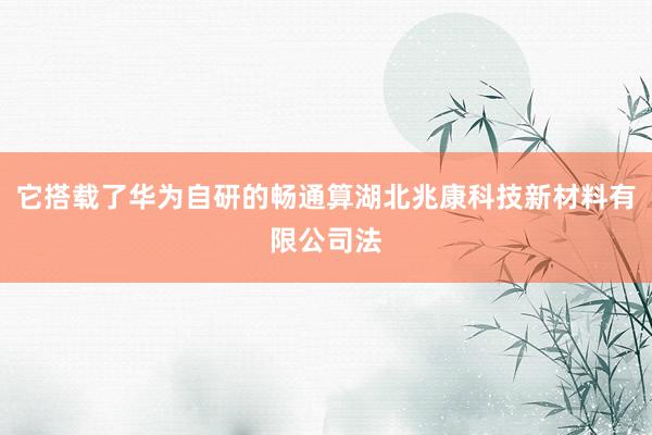 它搭载了华为自研的畅通算湖北兆康科技新材料有限公司法